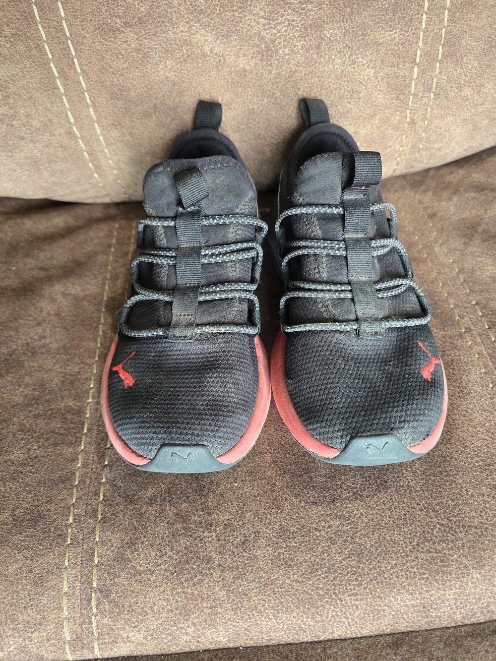 Puma Kids' Black and Red Athletic Sneakers